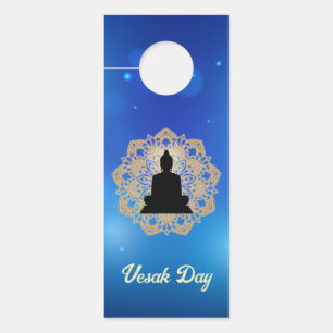Affichette De Porte Vesak Day Bouddha et Mandala Vaisakha Purnima