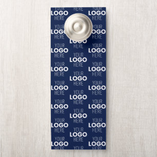 Affichette De Porte Votre Motif de répétition de logo ou d'image Ble