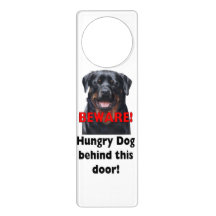 Attention, chien affamé Doorhanger