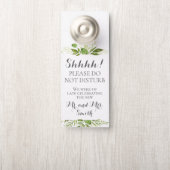 Affichettes de porte Mariages à feuilles vertes, V (Sur le bouton)