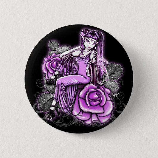 "Affinity" Roze Valentijnsdag Roos Fae Button (Voorkant)
