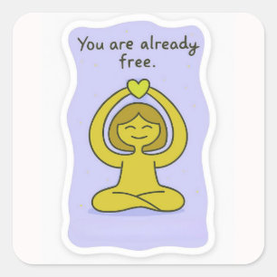 affirmatie-sticker vierkante sticker