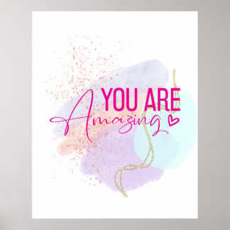 AFFIRMATIEQUOTE PASTEL-WATERVERF POSTER