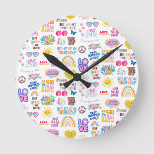 AFFIRMATIES WANDKLOK RONDE KLOK