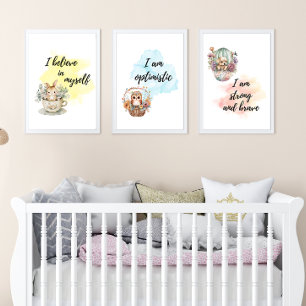 Affirmation animale motivée par des Whimsical Prin