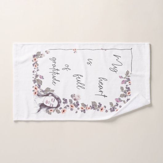 Affirmation de gratitude. Floraison de l'état d'es (Serviette à main)
