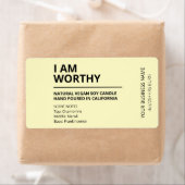 Affirmation minimaliste bougie jaune Étiquette (En situation)