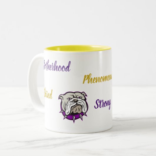 Affirmation Mug de chien taureau à deux tons (Devant gauche)