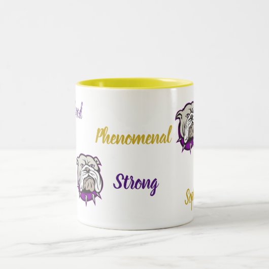 Affirmation Mug de chien taureau à deux tons (Centre)