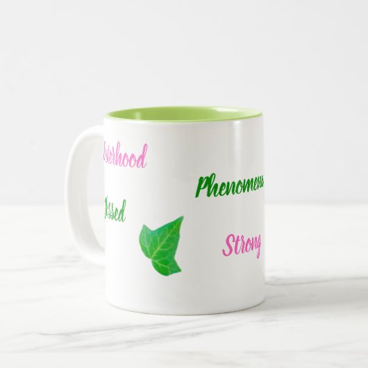 Affirmation Mug d'ivoire vert à deux tons (Devant gauche)