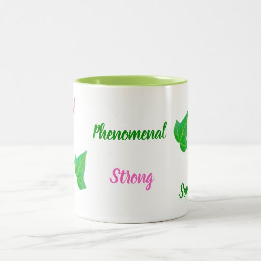 Affirmation Mug d'ivoire vert à deux tons (Centre)