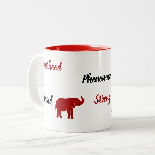 Affirmation Mug éléphant à deux tons (Devant gauche)