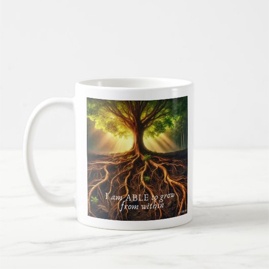 Affirmation Mug - Je suis CAPABLE de grandir de l' (Gauche)
