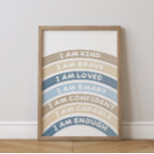 Affirmation Rainbow Poster Brown&Navy