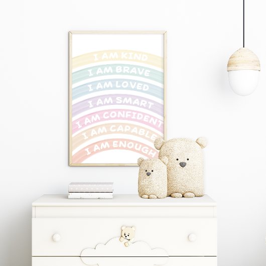 Affirmation Rainbow Poster Soft Pastel