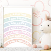 Affirmation Rainbow Poster Soft Pastel