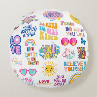 AFFIRMATIONS AUTO-AMOUR COUSSIN ROND