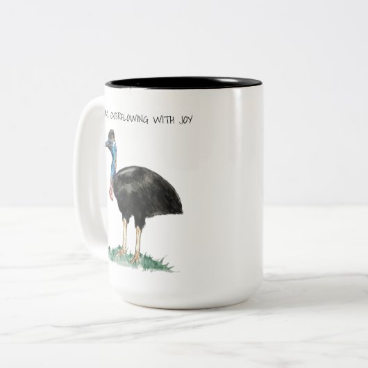 Affirmations Cassowary Mug à café à deux tons (Devant gauche)