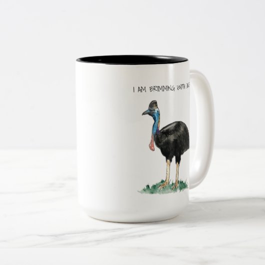 Affirmations Cassowary Mug à café à deux tons (Devant droit)