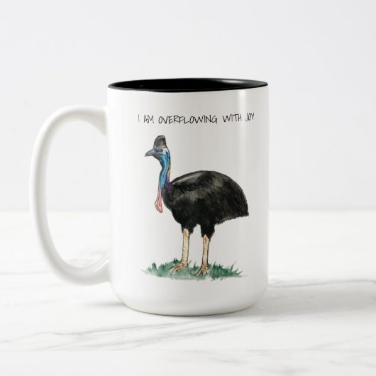 Affirmations Cassowary Mug à café à deux tons (Gauche)