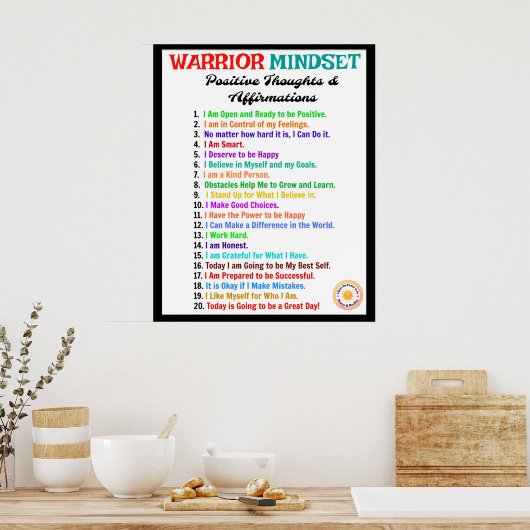 Affirmations Office Poster - Warrior Mindset (Keuken)