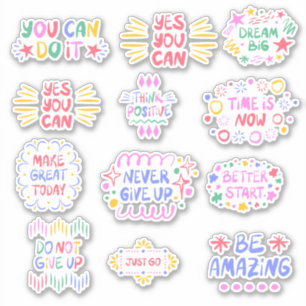 Affirmations positives Autocollant en vinyle coupé