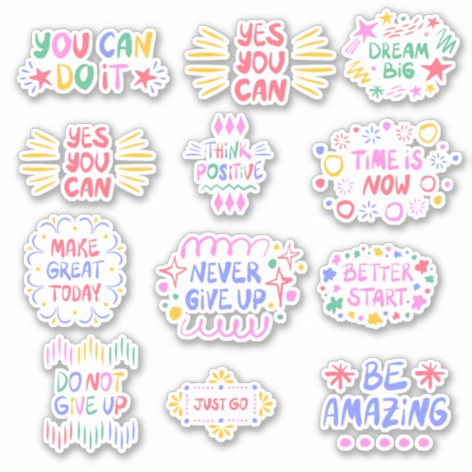 Affirmations positives Autocollant en vinyle coupé (Devant)