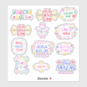 Affirmations positives Autocollant en vinyle coupé (Feuille)