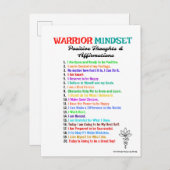 Affirmations positives Guerrier Mindset Cartes pos (Devant / Derrière)