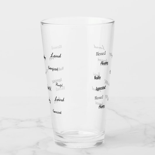 Affirmations positives Verre d'impression d'eau (Gauche)