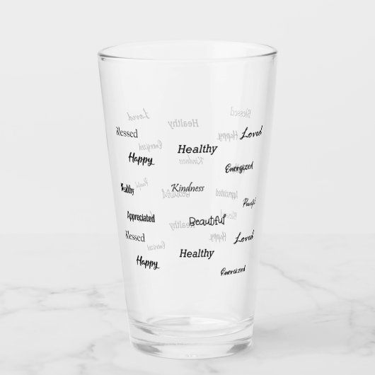 Affirmations positives Verre d'impression d'eau (Devant)
