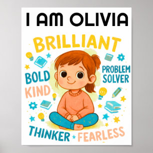 AFFIRMATIONS POSTER POUR LES FILLES (Personnalisé)