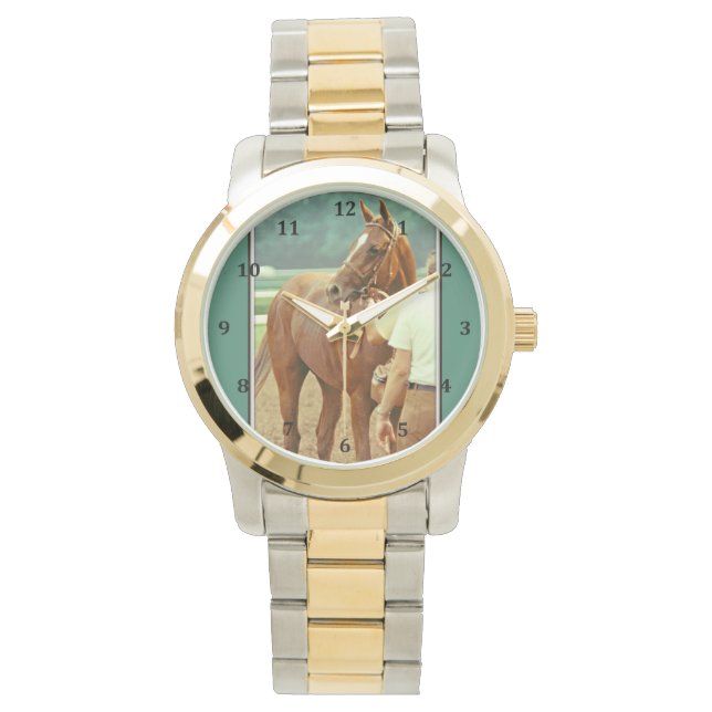 Affirmed Thoroughbred Racehorse 1978 Horloge (Voorkant)