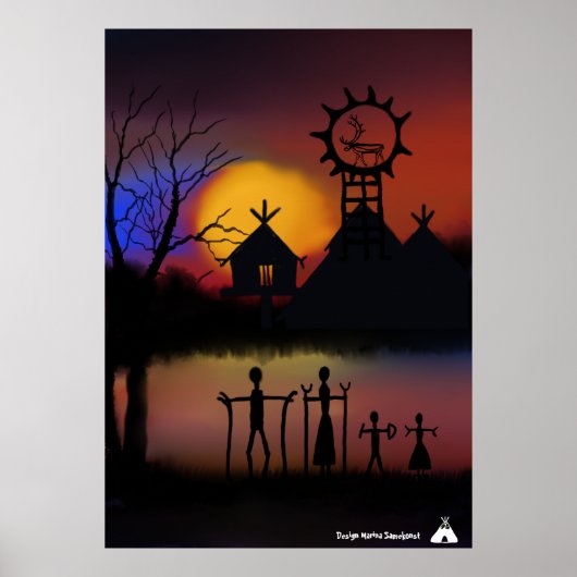 Affisch Skymnings in Lapland Poster (Voorkant)