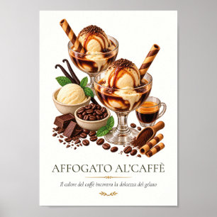Affogato al'caffè – Klassiek Italiaans dessert Poster
