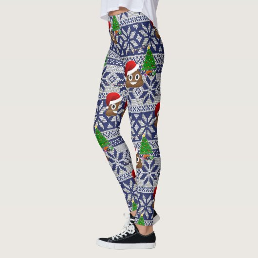 affreux pull de Noël poop emoji leggings (Gauche)
