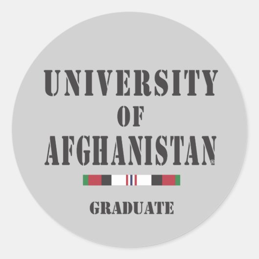 Afgahn veteraan afstuderen stencil sticker (Voorkant)