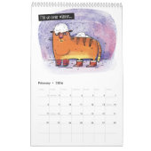 Afgebeeldend gestreken kat kalender (Feb 2026)