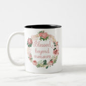 Afgeblazen boven Maatregel/Blush Pink Floral Bouqu Tweekleurige Koffiemok (Links)