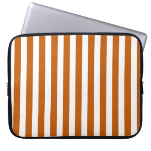 Afgebrande oranje en witte snoepjes strepen laptop sleeve