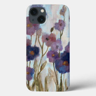Afgebroken flora in Paars iPhone 13 Hoesje