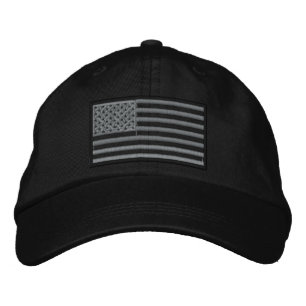 Afgedankte Amerikaanse vlag geborduurd Pet (zwart)