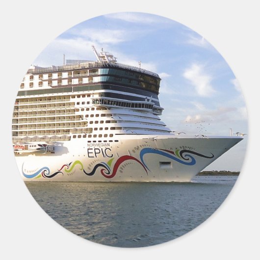 Afgedankte cruiseschepen ronde sticker (Voorkant)