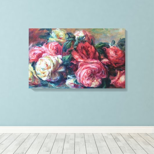 Afgedankte Rozen Renoir Fine Art Canvas Afdruk (Insitu (Houten vloer))