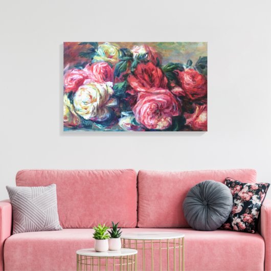 Afgedankte Rozen Renoir Fine Art Canvas Afdruk (Insitu (Woonkamer))