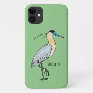 Afgedekte heronvogel cartoon iPhone 11 hoesje