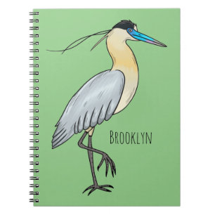 Afgedekte heronvogel cartoon notitieboek