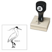 Afgedekte heronvogel cartoon 	rubberstempel (Gestempeld)