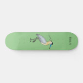 Afgedekte heronvogel cartoon skateboard (Horizontaal)