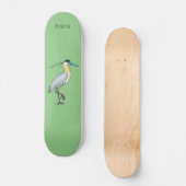 Afgedekte heronvogel cartoon skateboard (Voorkant)